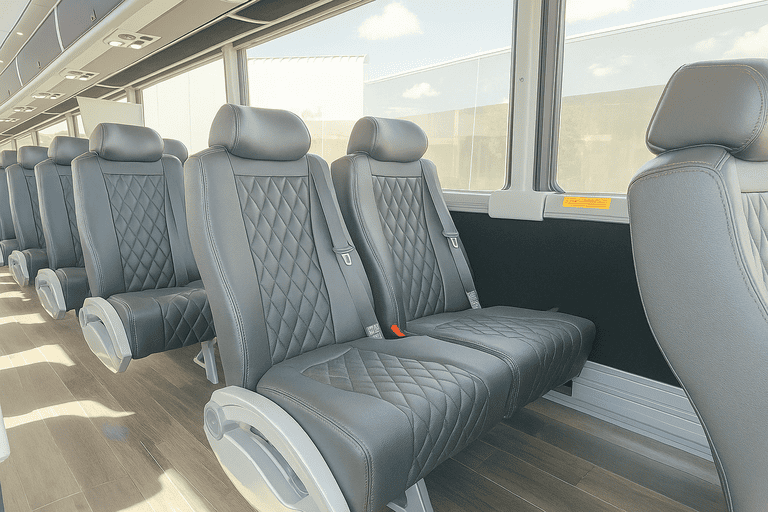 interior of Wichita Falls Coach Bus Service charter bus